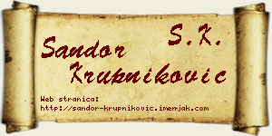 Šandor Krupniković vizit kartica